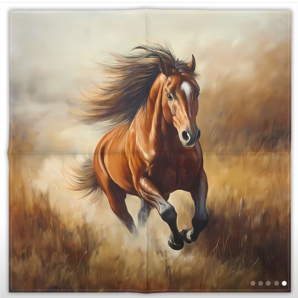 🐎 Western Galloping Horse Scarf 
 | Boho Equestrian Bandana | 19.7”
